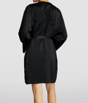 Marjolaine Silk Lace-Trim Robe 2