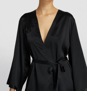 Marjolaine Silk Lace-Trim Robe 5