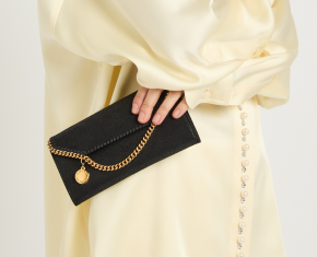 Stella McCartney Falabella Grained Faux Suede Wallet-On-Chain 2