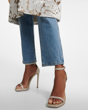 Jimmy Choo Alva 120 Embellished Leather Sandals 6