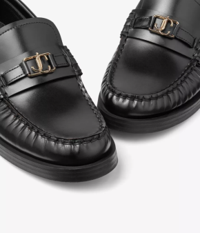 Jimmy Choo Addie Logo-Plaque Leather Loafers 5