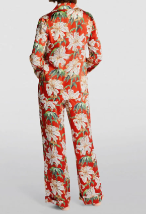 Desmond & Dempsey  Silk Lily Long Pyjama Set 6