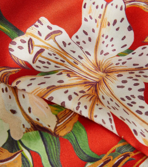 Desmond & Dempsey  Silk Lily Long Pyjama Set 3