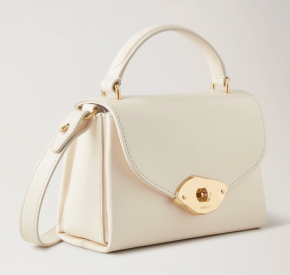 Mulberry Small Lana Top Handle Eggshell High Gloss Leather Bag 3