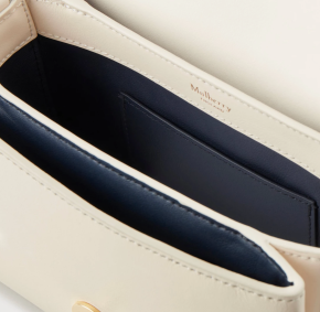 Mulberry Small Lana Top Handle Eggshell High Gloss Leather Bag 6