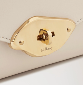 Mulberry Small Lana Top Handle Eggshell High Gloss Leather Bag 5