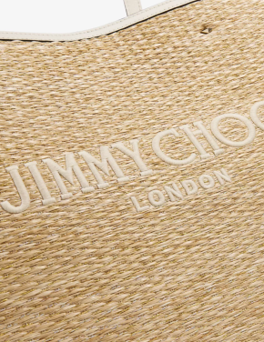 Jimmy Choo Marli Logo-Embroidered Raffia Tote Bag 4