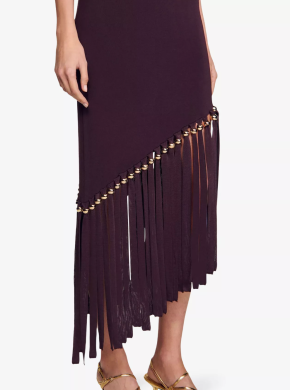 Sandro Sleeveless Fringed-Hem Knitted Midi Dress 3
