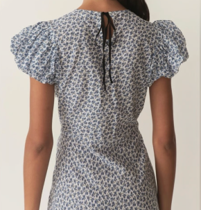 DÔEN Blue Organic Cotton Romina Midi Dress 4