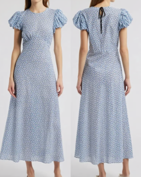 DÔEN Blue Organic Cotton Romina Midi Dress 3