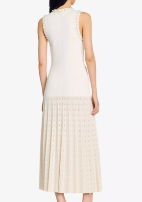 Sandro Sleeveless Embellished Knitted Midi Dress 5