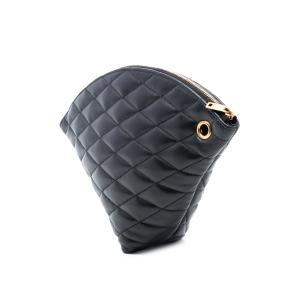 Saint Laurent Black Large Quilted Lambskin Sade Triangle Pouch 2
