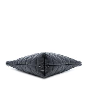 Saint Laurent Black Large Quilted Lambskin Sade Triangle Pouch 3