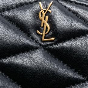 Saint Laurent Black Large Quilted Lambskin Sade Triangle Pouch 6