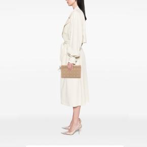 Dior Beige Coated Canvas Cannage Lady Dior Panarea Clutch 7