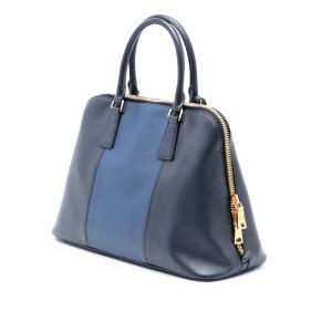 Prada Blue Medium Bicolor Saffiano Lux Promenade Satchel 2