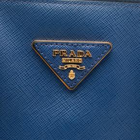 Prada Blue Medium Bicolor Saffiano Lux Promenade Satchel 5