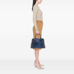Prada Blue Medium Bicolor Saffiano Lux Promenade Satchel 7