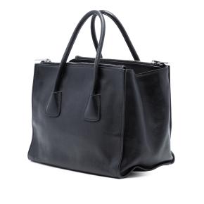 Prada Black Glace Calf Twin Pocket Satchel 2