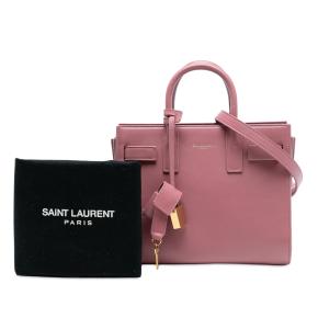 Saint Laurent Pink Nano Leather Sac De Jour Satchel 8