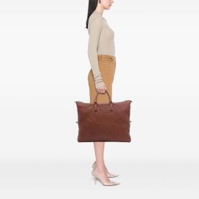 Botetga Veneta Tan Maxi Nappa Intrecciato Convertible Tote 7