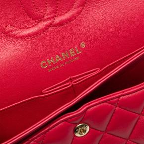 Chanel Red Medium Classic Lambskin Double Flap 5