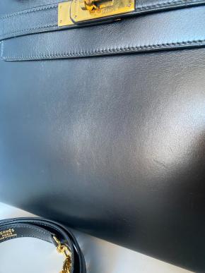 Hermes Black Box Leather Kelly 28 Sellier 11