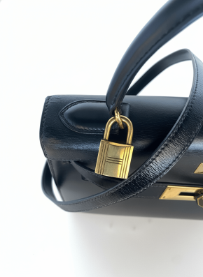 Hermes Black Box Leather Kelly 28 Sellier 8