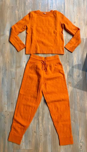 Hermes Orange H Cashmere Two Piece Suit 2