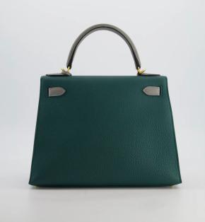 Hermes Malachite And Gris Mouette Togo Leather Kelly 28 4