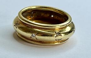 Chaumet 18ct Yellow Gold And Diamonds Eternity Band Size N 7