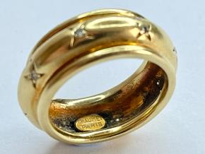 Chaumet 18ct Yellow Gold And Diamonds Eternity Band Size N 10