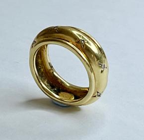 Chaumet 18ct Yellow Gold And Diamonds Eternity Band Size N 4