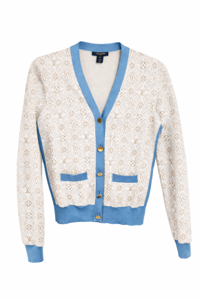 Louis Vuitton White and Blue Cardigan 2