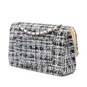 Chanel Grey Medium Classic Tweed Double Flap 2
