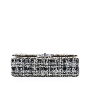 Chanel Grey Medium Classic Tweed Double Flap 3