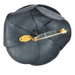 Chanel Blue Silk  Camellia Brooch 2