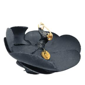 Chanel Blue Silk  Camellia Brooch 3