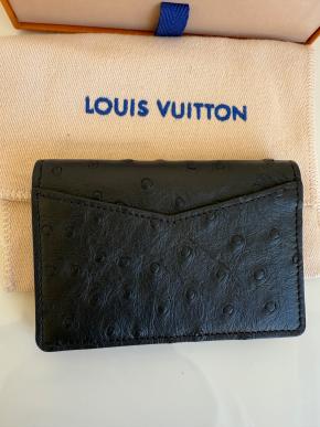 Louis Vuitton Black Exotic Ostrich Leather Wallet 3