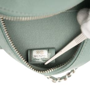 Chanel Blue CC Quilted Caviar Round Clutch With Chain 6