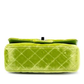 Chanel Lime Mini Rectangular Classic Velvet Single Flap 3