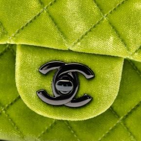 Chanel Lime Mini Rectangular Classic Velvet Single Flap 5