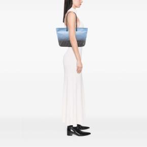 Fendi Blue Medium Ombre Zucca Spalmati Roll Tote 7