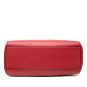 Gucci Red Small Leather Bamboo Nymphaea Satchel 3