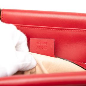Gucci Red Small Leather Bamboo Nymphaea Satchel 6