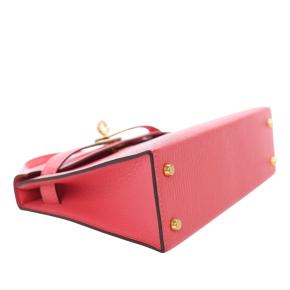 Hermes Rose Azelee Mini Chevre Mysore Kelly II Sellier 20 12