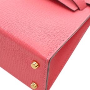 Hermes Rose Azelee Mini Chevre Mysore Kelly II Sellier 20 9