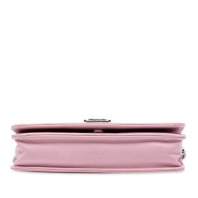 Chanel Pink Calfskin Crystal Studded Boy Wallet on Chain 3