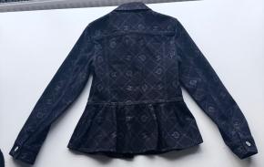 Chanel Black Camelia Denim Button Front Jacket 4