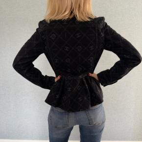 Chanel Black Camelia Denim Button Front Jacket 11